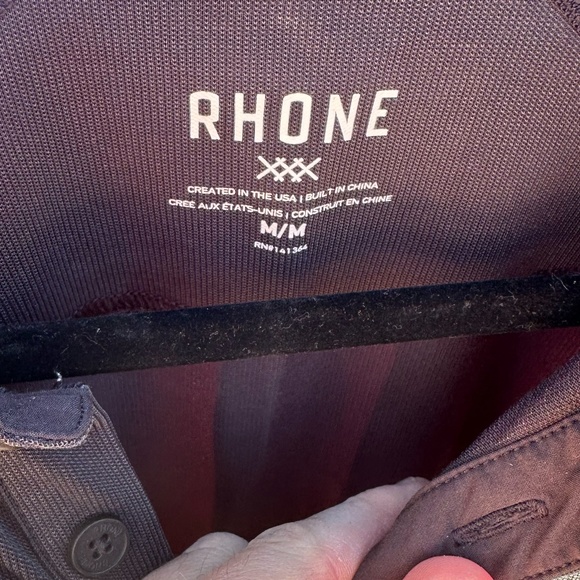 Rhone Delta Pique Polo Short Sleeved Black Size Medium - Picture 6 of 9